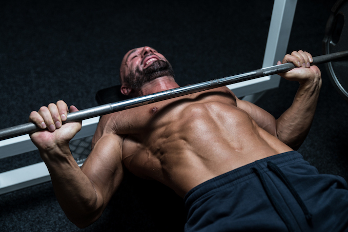 bench press with feet up