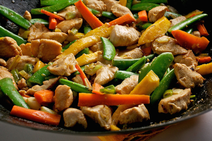 chicken stir fry with peanut sauce