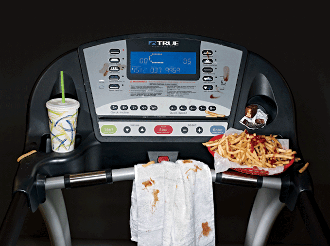 eating junk food and working out