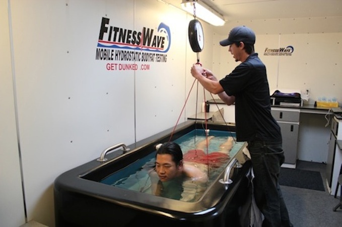 measuring body fat hydrostatic displacement