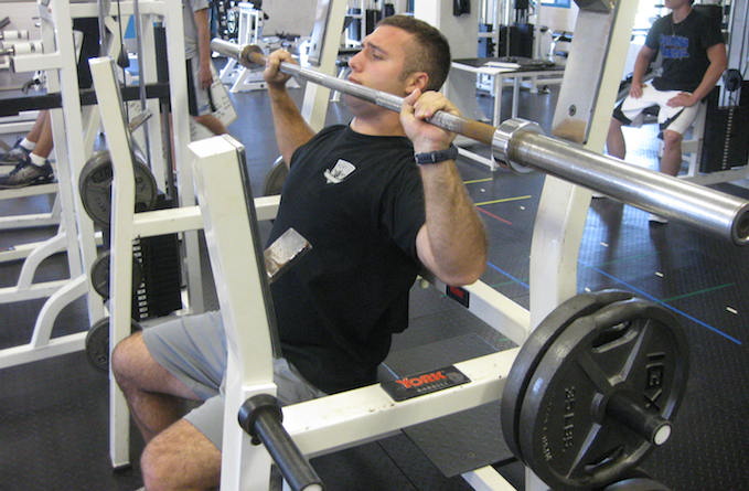 seated military press looking up